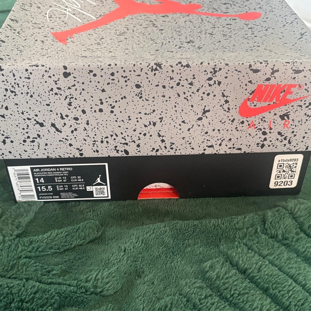 AIR JORDAN 4 Retro red gray cement Men’s Size 14 never worn. - Picture 7 of 8